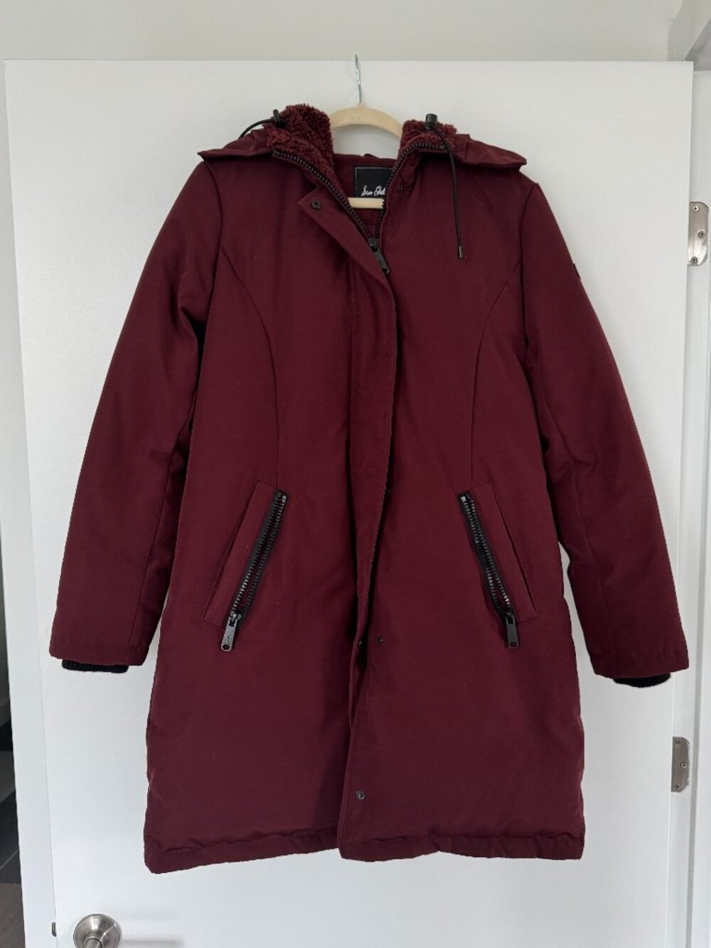 Sam Edelmen Insulated Puffer Coat in Burgundy